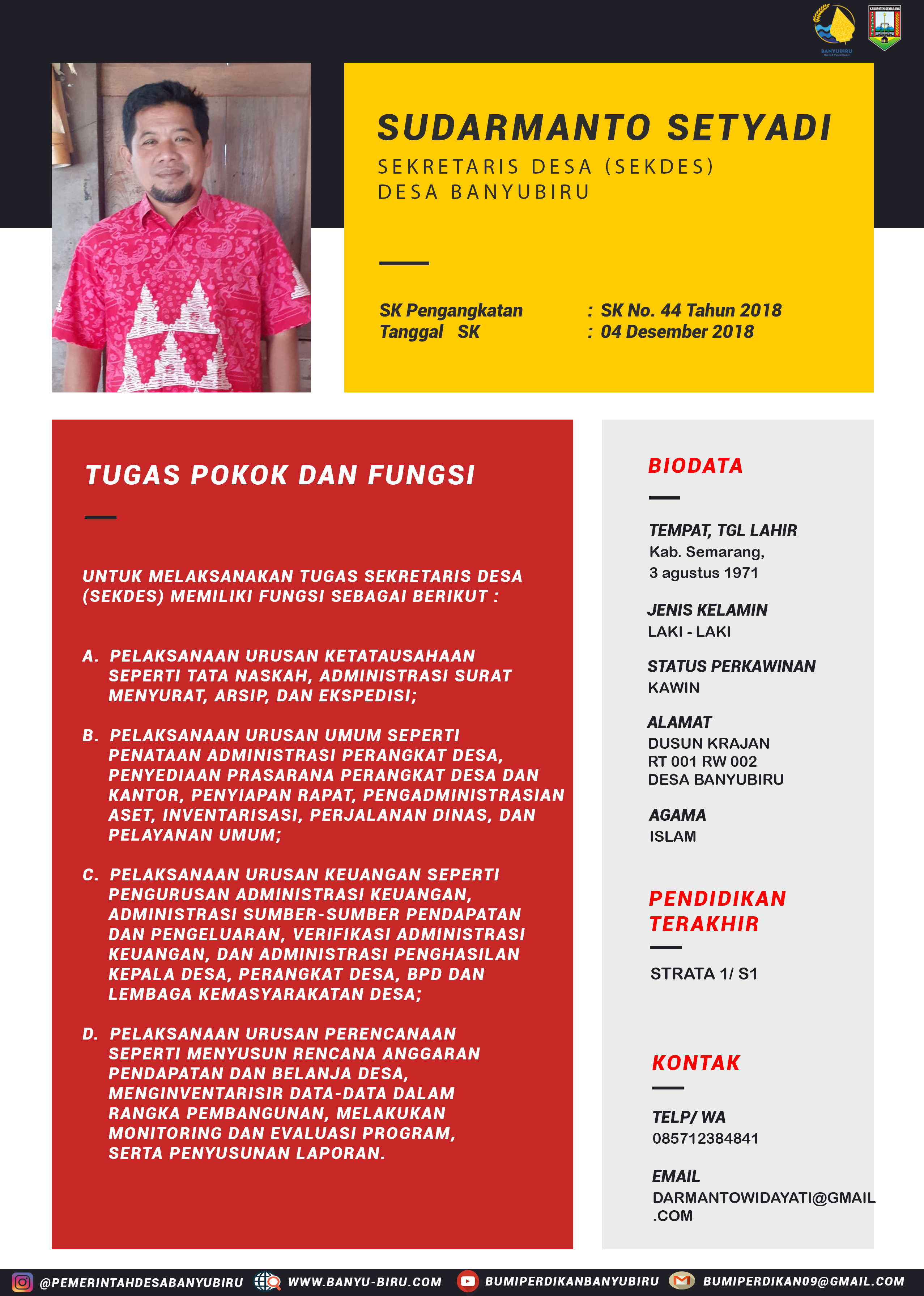 SEKRETARIS DESA BANYUBIRU